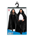 Black Satin Hooded Cape 145 Cm
