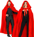 Red Satin Hooded Cape 145 Cm