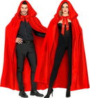 Red Satin Hooded Cape 145 Cm