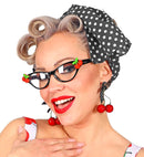 50'S Cherry Set  Glasses, Earrings, Scarf 