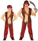 Pirate  Shirt With Vest And Belt, Pants, Head Scarf 