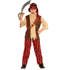 Pirate  Shirt With Vest And Belt, Pants, Head Scarf 