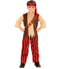 Pirate  Shirt With Vest And Belt, Pants, Head Scarf 
