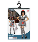 Creepy Doll  Dress With Crinoline Underskirt, Hair Bow 
