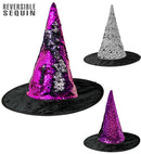Reversible Purple/Silver Sequin Witch Hat
