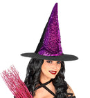 Reversible Purple/Silver Sequin Witch Hat