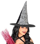 Reversible Purple/Silver Sequin Witch Hat