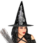 Reversible Black/Silver Sequin Witch Hat