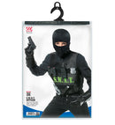 S.W.A.T.  Bulletproof Vest, Mask, Badge, Gun, Handcuffs, Radio, Flashlight, Hand Grenade, Binoculars 