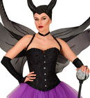 Black Fingerless Satin Gloves - 43 Cm