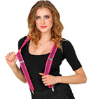 Neon Pink Ruffle Braces