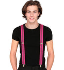 Neon Pink Ruffle Braces