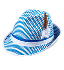 Bavarian Flag Fedora With Feathers