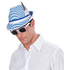 Bavarian Flag Fedora With Feathers