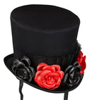 Mini Top Hat With Tulle & 4 Roses