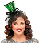 Green  Mini Top Hat On Headband With Bow & Veil