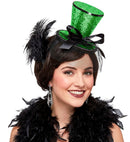 Green  Mini Top Hat On Headband With Bow & Veil