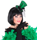Green  Mini Top Hat On Headband With Bow & Veil