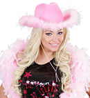 Felt Soft Pink Cowgirl Hat With Marabou Trim