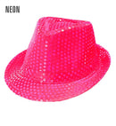 Neon Pink Sequined Fedora