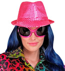 Neon Pink Sequined Fedora