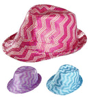 Zig Zag Sequined Fedora 3 Colorsassorted  4 Pink, 4 Purple, 4 Turquoise 