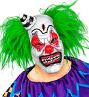 Killer Clown Half Face Mask With Hair & Mini Hat