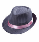 Grey Pinstriped Fedora