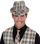 Beige Tartan Fedora