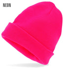 Hat Beanie Neon Pink Wool Look