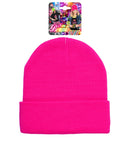 Hat Beanie Neon Pink Wool Look
