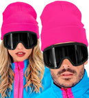 Hat Beanie Neon Pink Wool Look