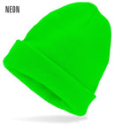 Hat Beanie  Neon Green Wool Look 