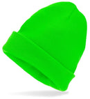 Hat Beanie  Neon Green Wool Look 