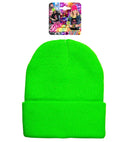 Hat Beanie  Neon Green Wool Look 