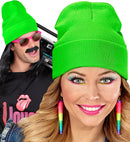 Hat Beanie  Neon Green Wool Look 