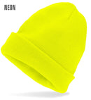 Hat Beanie Neon Yellow Wool Look