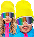 Hat Beanie Neon Yellow Wool Look