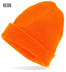Hat Beanie  Neon Orange Wool Look