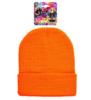 Hat Beanie  Neon Orange Wool Look