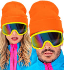 Hat Beanie  Neon Orange Wool Look