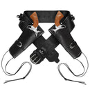 Leatherlook Black Authentic Western Double Holster And Belt