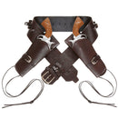 Leatherlook Brown Authentic Western Double Holster And Belt