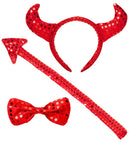 Sequin Devil Set  Horns, Bow Tie, Tail 
