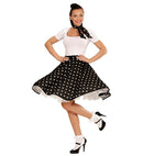 Black 50S Polka Dots Skirt & Neckscarf