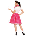 Pink 50S Polka Dots Skirt & Neck Scarf