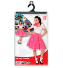 Pink 50S Polka Dots Skirt & Neck Scarf