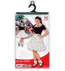 White 50S Polka Dots Skirt & Neckscarf