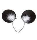 Mouse Ears Headband With Marabou