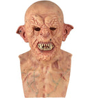 Silicone Look Zombie Full Head Mask With Neck & Chest